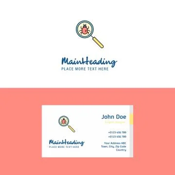 Flat Search bug  Logo and Visiting Card Template. Busienss Concept Logo Desig Stock Illustration