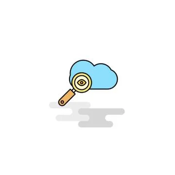 Flat Search on cloud  Icon. Vector イラスト素材