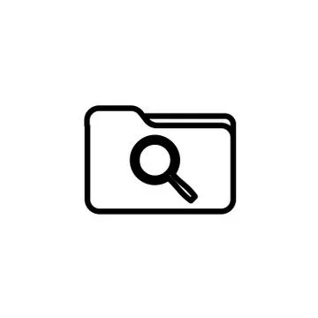 Flat Search concept with folder icon - Computing - Data and information Stock Illustration