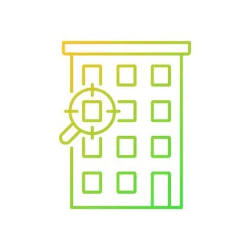 Flat search services gradient linear vector icon Illustrazione stock