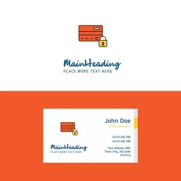 Flat Secure credit card Logo and Visiting Card Template. Busienss Concept Log イラスト素材