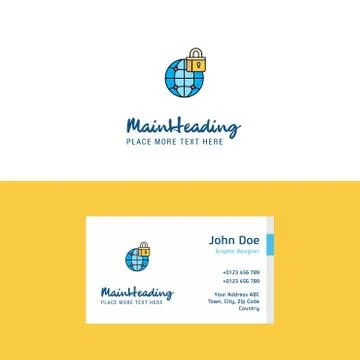 Flat Secure internet  Logo and Visiting Card Template. Busienss Concept Logo  Stock Illustration