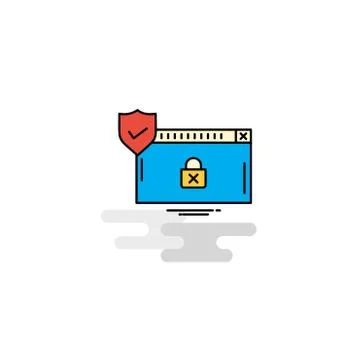 Flat Secure website Icon. Vector Illustrazione stock