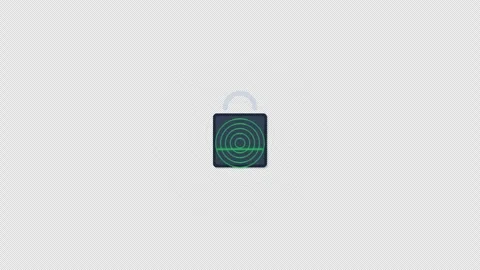 Flat Security Padlock with Biometric Fingerprint Scan and Laser Sweep on 库存影片 347360806