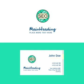 Flat Seo Logo and Visiting Card Template. Busienss Concept Logo Design Illustrazione stock