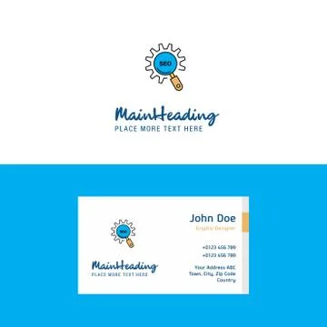 Flat Seo setting  Logo and Visiting Card Template. Busienss Concept Logo Desi 스톡 일러스트