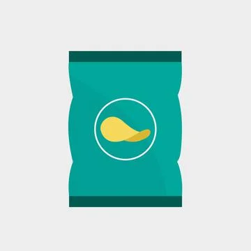 Flat set of chips potato vector icons for web design Stock Illustration