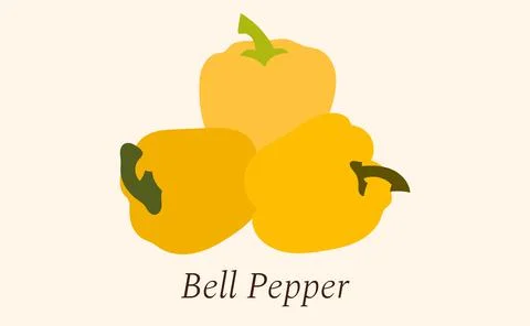 Flat set of three peppers on white background. Vector illustration EPS10. Stock Illustration