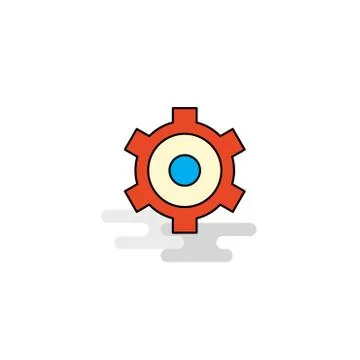 Flat Setting gear  Icon. Vector Illustrazione stock