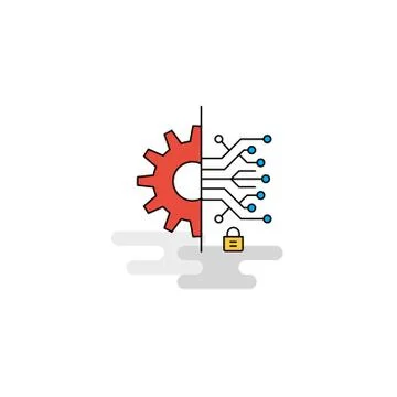 Flat Setting gear Icon. Vector Illustrazione stock