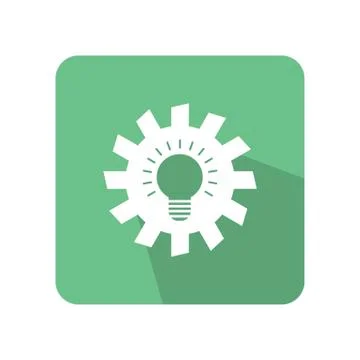 Flat setting icon vector illustration with color background Stock Illustration