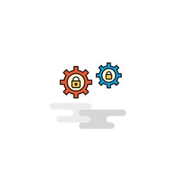 Flat Setting protected Icon. Vector Illustrazione stock