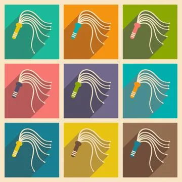 Flat with shadow concept and mobile application erotic whips Stock Illustration