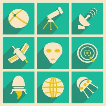 Flat with shadow concept and mobile application space Stock Illustration