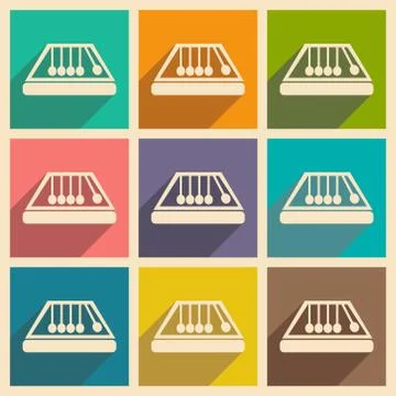 Flat with shadow concept and mobile application magic symbols Stock Illustration