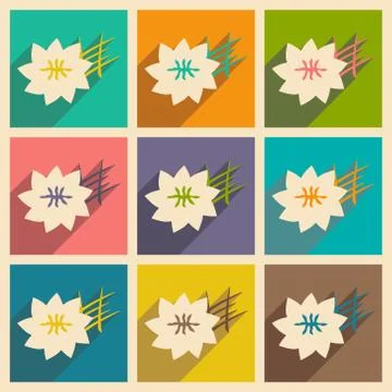 Flat with shadow concept and mobile application saffron Stock Illustration