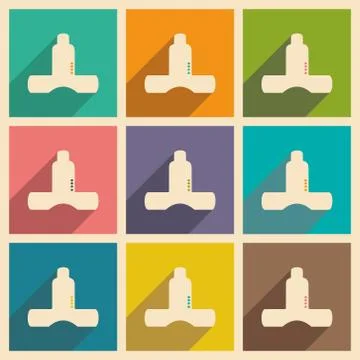 Flat with shadow concept and mobile application kitchen ventilation Stock Illustration