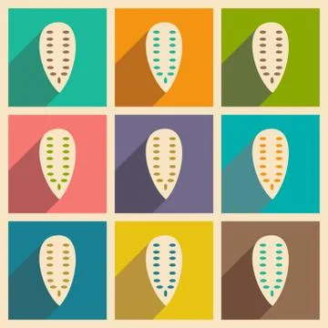 Flat with shadow concept and mobile application Pumpkin seeds Stock Illustration