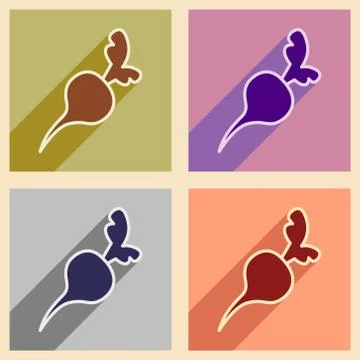 Flat with shadow concept and mobile application beet Stock Illustration