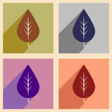 Flat with shadow concept and mobile application foliage Stock Illustration