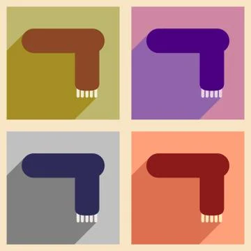 Flat with shadow concept and mobile application scarf Stock Illustration