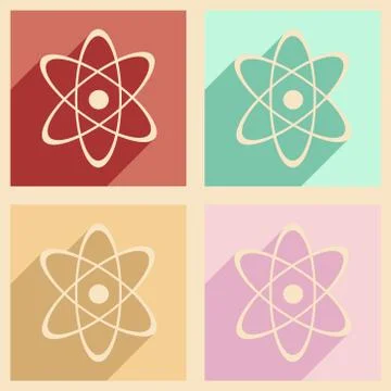 Flat with shadow concept and mobile application chemistry formula Stock Illustration