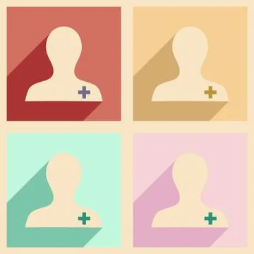 Flat with shadow concept and mobile application nurse Stock Illustration