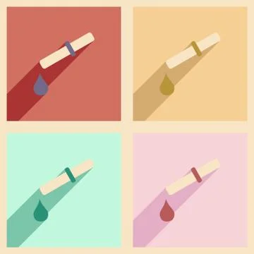 Flat with shadow concept and mobile application drop counter Stock Illustration
