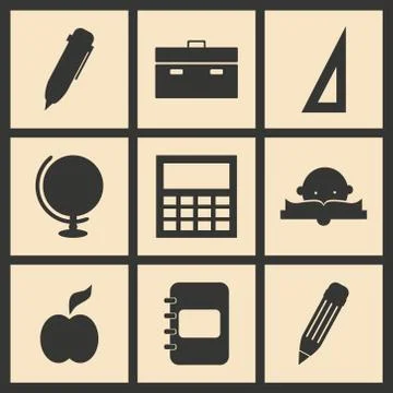 Flat with shadow concept and mobile application education Stock Illustration