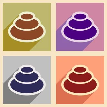 Flat with shadow concept wasabi on a stylish background Stock Illustration