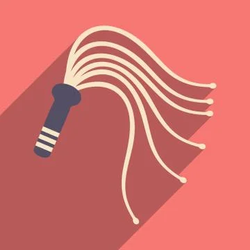 Flat with shadow icon and mobile application erotic whip Stock Illustration