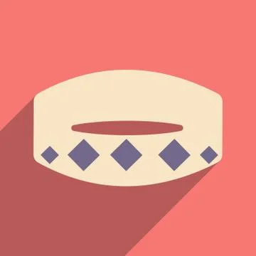 Flat with shadow icon and mobile application collar Illustration