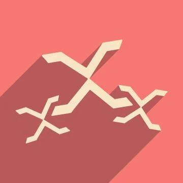 Flat with shadow icon and mobile application xxx Stock Illustration