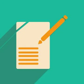 Flat with shadow icon and mobile applacation documents Stock Illustration