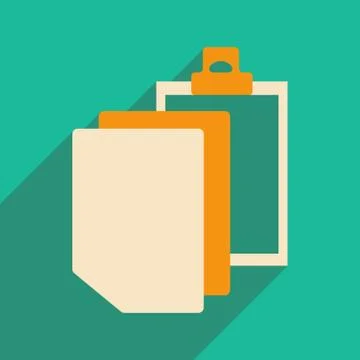 Flat with shadow icon and mobile applacation documents Stock Illustration