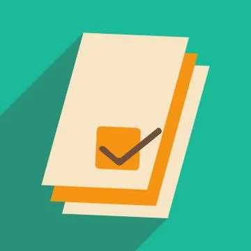 Flat with shadow icon and mobile applacation documents Stock Illustration