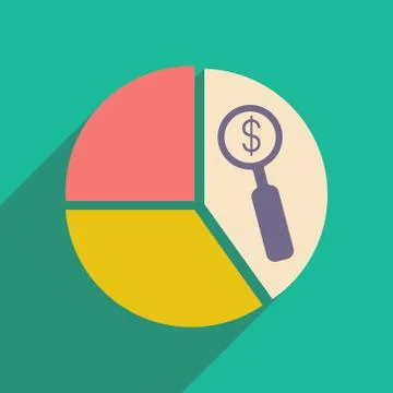 Flat with shadow icon and mobile applacation diagram Stock Illustration