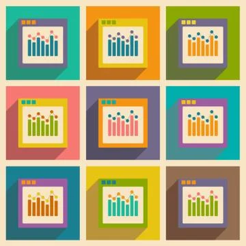 Flat with shadow icon and mobile applacation infographics Stock Illustration