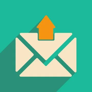Flat with shadow icon and mobile applacation envelope Stock Illustration