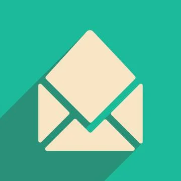 Flat with shadow icon and mobile applacation open envelope Stock Illustration