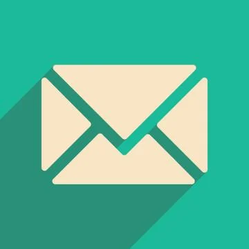 Flat with shadow icon and mobile applacation envelope Stock Illustration