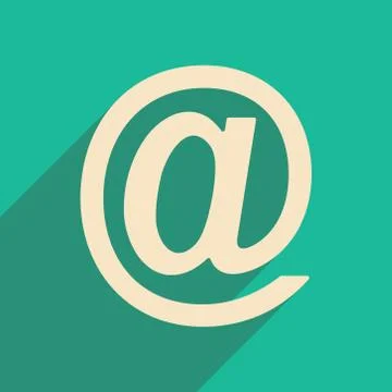 Flat with shadow icon and mobile applacation mail dog Stock Illustration