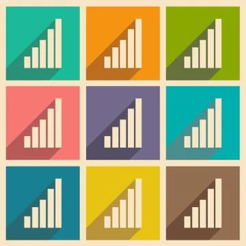 Flat with shadow icon and mobile applacation grafic Stock Illustration