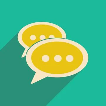 Flat with shadow icon and mobile applacation information thoughts Stock Illustration