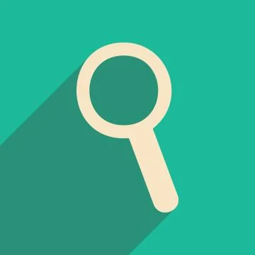 Flat with shadow icon and mobile applacation magnifier Stock Illustration