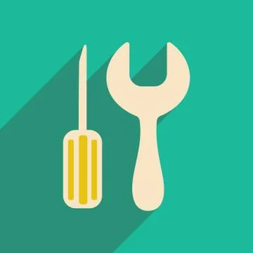 Flat with shadow icon and mobile applacation settings Stock Illustration