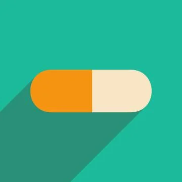 Flat with shadow icon and mobile applacation capsule Stock Illustration