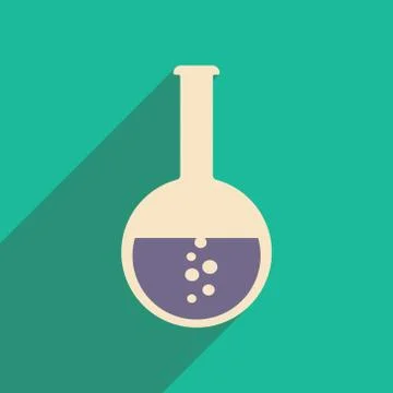 Flat with shadow icon and mobile applacation flask Stock Illustration