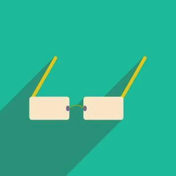 Flat with shadow icon and mobile applacation glasses Stock Illustration