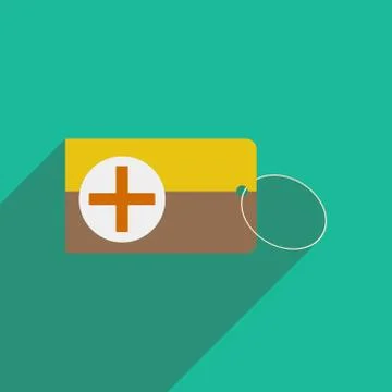 Flat with shadow icon and mobile applacation first aid box 스톡 일러스트